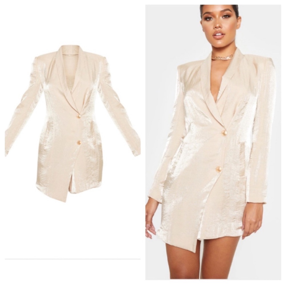 Tuxedo Dress Champagne Gold Dress